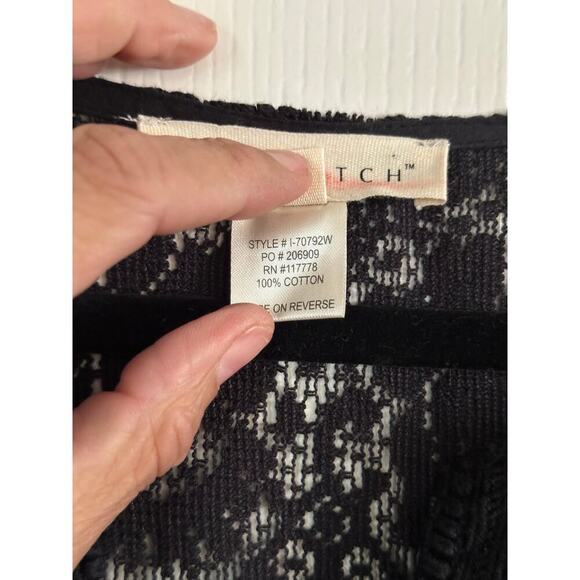 Lovestitch Women's Black V-Neckline Fringe Mini Kaftan Dress Size Medium - Picture 4 of 8